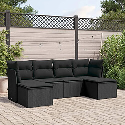 Maison Chic Salon de jardin 6 pcs avec coussins | Ensemble de Table et chaises | Mobilier d'Extérieur noir résine tressée -GKD83352