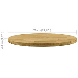 Acheter vidaXL Dessus de table Bois de chêne massif Rond 44 mm 700 mm