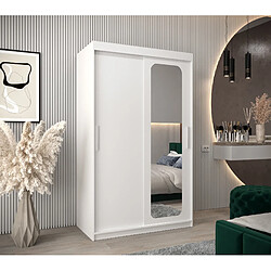 Abiks Meble Armoire PROMO T2 À Portes Coulissantes 200/120/62 2 Portes (Blanc/Blanc)