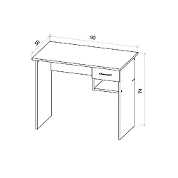 Avis Vivaldi Bureau Colin 1S Chene Artisan/Anthracite