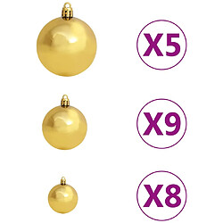 Acheter vidaXL Arbre de Noël artificiel d'angle LED et boules Blanc 210 cm PVC