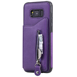 Wewoo Housse Coque Pour Galaxy S8 Plus Etui de protection antichoc couleur solide à double boucle et fermeture à glissière violet