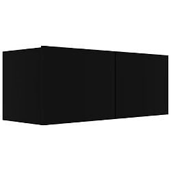 Maison Chic Ensemble de meubles TV 7 pcs | Banc TV Moderne pour salon | Meuble de Rangement - Noir Bois d'ingénierie -MN40961 pas cher