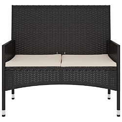 Avis Maison Chic Banc de jardin à 2 places | Banquette de jardin | Chaise Relax avec Coussins Noir Résine Tressée -MN87735