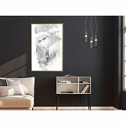 Paris Prix Affiche Murale Encadrée Mysterious Look Grey 40 x 60 cm Or