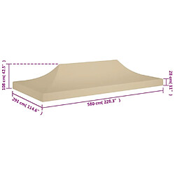 vidaXL Toit de tente de réception 6x3 m Beige 270 g/m² pas cher