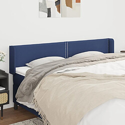 Maison Chic Tête de lit moderne avec oreilles pour chambre - Décoration de lit Bleu 163x16x78/88 cm Tissu -MN29328