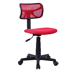 Idimex Chaise de bureau pour enfant MILAN, rouge Chaise de bureau pour enfant MILAN fauteuil pivotant et ergonomique, siège à roulettes avec hauteur réglable, mesh rouge