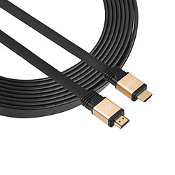 Wewoo Câble or 1.5m HDMI 2.0 4K 30AWG haute vitesse 18Gbps plaqué connecteurs HDMI mâle à HDMI plat