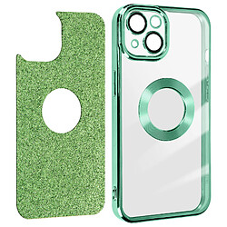 Avizar Coque iPhone 13 Paillette Vert