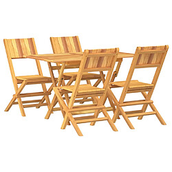 vidaXL Ensemble à manger de jardin 5 pcs Bois de teck massif