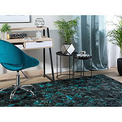 Avis Beliani Tapis en cuir marron et turquoise 140 x 200 cm ATALAN