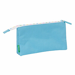 Avis Trousse Fourre-Tout Triple Benetton Spring Bleu ciel 22 x 12 x 3 cm