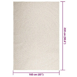 vidaXL Tapis ZIZUR crème 160x230 cm aspect de jute intérieur extérieur pas cher