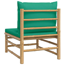 Acheter vidaXL Canapé central de jardin avec coussins vert bambou