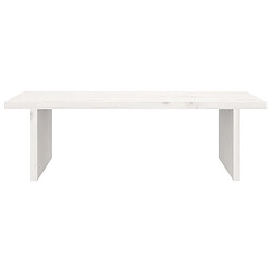 Acheter vidaXL Support de moniteur Blanc 50x27x15 cm Bois de pin solide