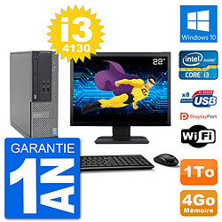 PC Dell Optiplex 3020 SFF Ecran 22" i3-4130 RAM 4Go Disque 1To Windows 10 Wifi - Occasion