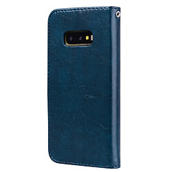 Wewoo étuis en cuir Coque Housse Etui à rabat horizontal de texture Business Style Oil pour Galaxy S10 E, avec support et emplacements pour cartes porte-monnaie (bleu)