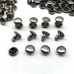 Acheter 100 sets double casquette rivets boutons-pression rivet cuir noir