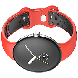 Avizar Bracelet pour Google Pixel Watch Silicone Bicolore Souple Rouge / Noir