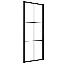 vidaXL Porte intérieure Verre ESG et aluminium 76x201,5 cm Noir