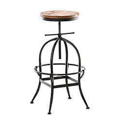 Decoshop26 Tabouret de bar chaise haute x1 design industriel hauteur réglable en métal bronze 10_0005400