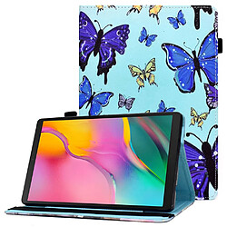 Etui en PU fermeture élastique avec porte-cartes pour votre Samsung Galaxy Tab A 8.0 (2019) SM-T290 (Wi-Fi)/SM-T295 (LTE) - papillon