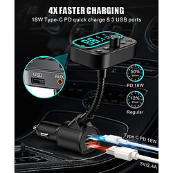 Acheter Universal Adaptateur de voiture Bluetooth, émetteur Bluetooth USB C PD avec LCD double micro / 2.0 "