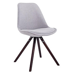 Decoshop26 4 chaises de salle à manger style scandinave en tissu gris clair pieds rond en bois marron CDS10342