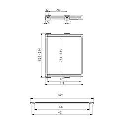 Kit de coulisses et tringles pour pantalons Moka Emuca pour module 900 mm finition couleur moka