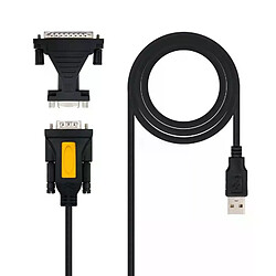 Convertisseur USB pour imprimante série, type A/M-Rs232 Db9/M Db25/M, noir, 1,8 M