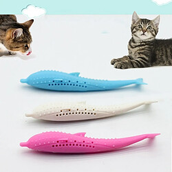 Wewoo Jouet pour de dauphin de silicone de nettoyage de dents de chat Catnip rose pas cher