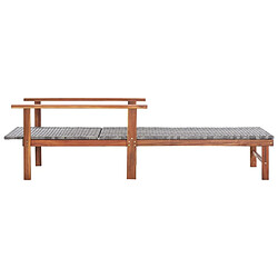 Maison Chic Chaise longue Jardin| Bain de soleil Relax | Transat Résine tressée et bois d'acacia massif Gris -GKD14021