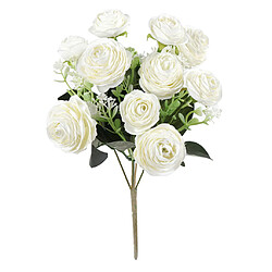 Rose artificielle de 10 têtes de camélia pour le décor de table de mariage blanc