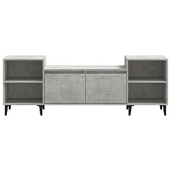 Acheter vidaXL Meuble TV Gris béton 160x35x55 cm Bois d'ingénierie