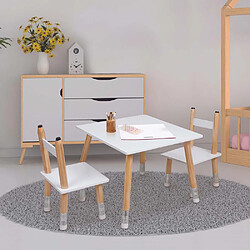 The Home Deco Kids Ensemble table et 2 chaises pour enfants en bois Crayon.