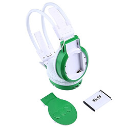 Wewoo Casque Sport vert pour Smartphones & iPad & Ordinateur Portable & & MP3 ou Autres Dispositifs Audio Afficher les informations de la piste et SD / TF Card, Pliant Stéréo HiFi Sans Fil avec Écran LCD pas cher