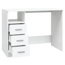 Acheter vidaXL Bureau avec tiroirs Blanc 102x50x76 cm Bois d'ingénierie