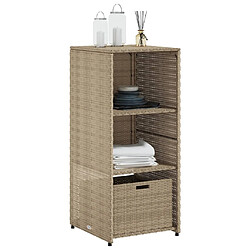 Avis vidaXL Armoire de rangement de jardin beige 50x55x115cm résine tressée