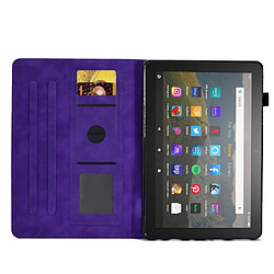 Etui en PU motif en forme de cœur, anti-chocs avec support et porte-cartes pour votre Amazon Fire HD 8 (2020) - violet