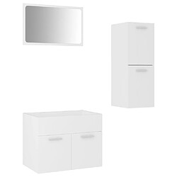 Maison Chic Ensemble de meubles de salle de bain,Armoire rangement Bain Blanc Aggloméré -MN93394