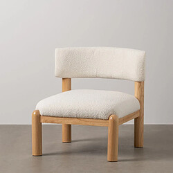 BigBuy Home Fauteuil Blanc Naturel Polyuréthane Bois d'hévéa 62 x 62 x 71 cm