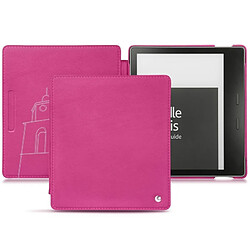 Housse cuir Amazon Kindle Oasis (2019) - Rabat horizontal - Rose BB ( Pantone #DB599F ) - NOREVE