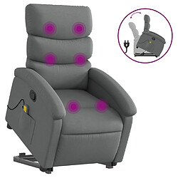 vidaXL Fauteuil de massage inclinable Gris foncé Tissu