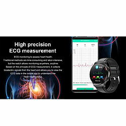 E300 1.32 Pouces Ips Hd Écran Tft Ecg Hr Tension Artérielle Surveillance De L'Oxygène Sanguin Montre Intelligente Bleu Tpu