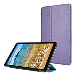 Etui en PU Texture de soie avec support tri-pliure violet pour votre Samsung Galaxy Tab A7 Lite 8.7 pouces