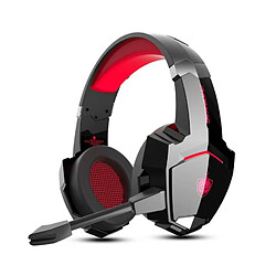 Chrono G9000 Casque PS4, Casque de Jeu G9000 Amélioré pour Xbox One, PC, Casque sans Fil avec 7.1 Bass Surround, Micro Antibruit à Faible Latence, Lumière LED ,Rouge