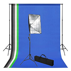 vidaXL Kit de studio photo avec toile de fond et boîte à lumière