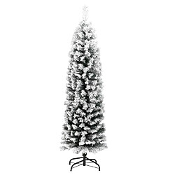 vidaXL Sapin de Noël artificiel mince flocon de neige vert 150 cm PVC