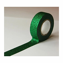 Youdoit Masking tape - Vert foncé - Paillettes - Repositionnable - 15 mm x 10 m